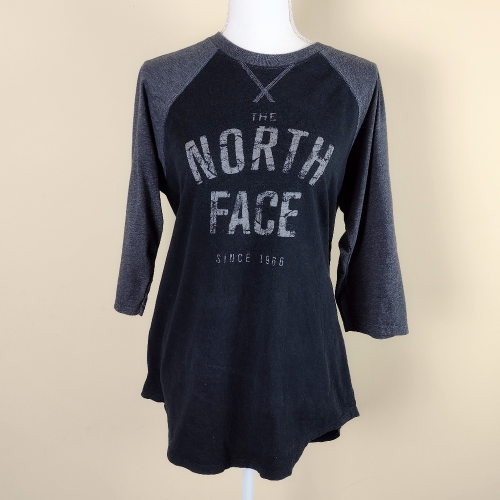The North Face Black Gray Baseball T-Shirt Sz M